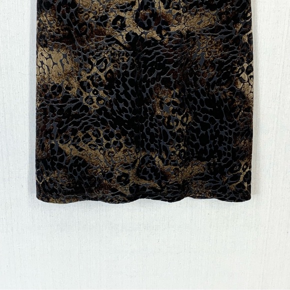 Karen Kane~Long Sleeve Animal Print Burn Out‎ Velour Knee Length Dress~Sz L - Picture 6 of 14